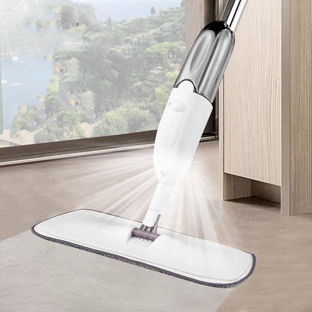 Chổi lau nhà phun sương và cọ trần - tường - kính bình xịt nước tẩy 350ml đầu xoay mã 70067