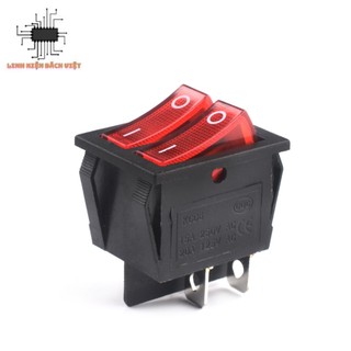 Công tắc bập bênh đôi kcd6 15a 250v 4 chân có đèn