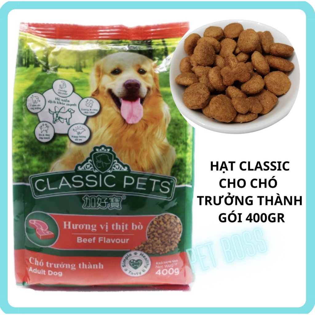 HẠT CLASSIC PETS CHO CHÓ LỚN VỊ THỊT BÒ NƯỚNG 400G