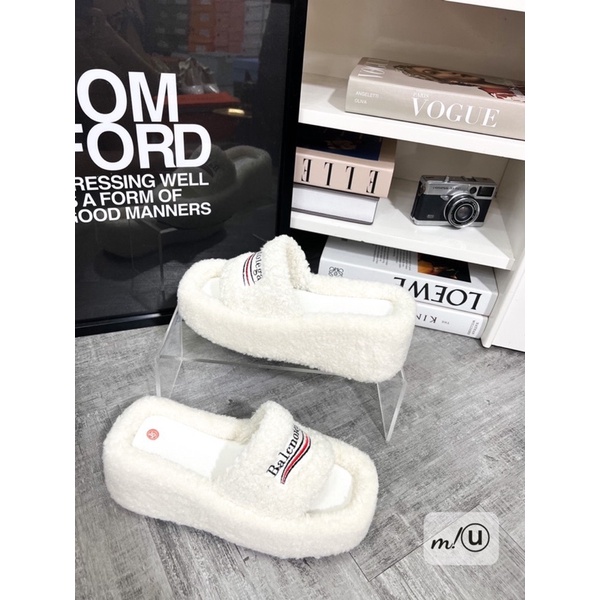 Lê Xuồng Lông Trắng Đen Balenciaga Full Size 35-39  -  By Anh Dinh Phuong