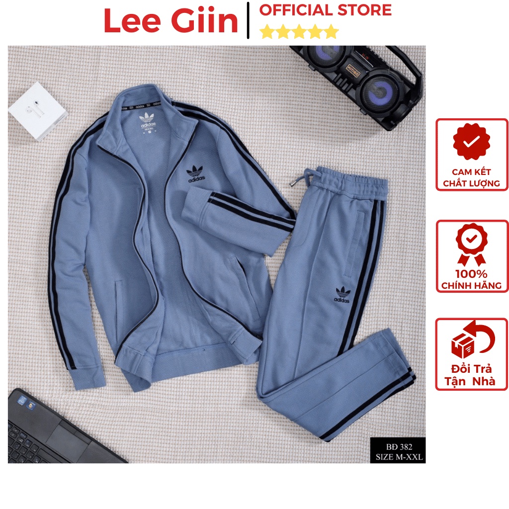 Bộ thể thao nam thu đông dài tay Adidas Hàng Cao Cấp Lee Giin LG382 Bộ quần áo nam chuẩn form dày dặn bền đẹp 2022