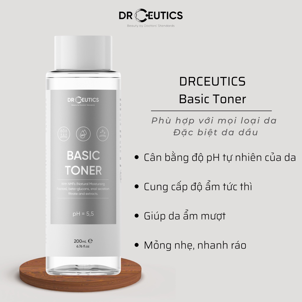 Toner DrCeutics Basic Toner Và Standard Toner Cấp Ẩm Cho Da 200ml
