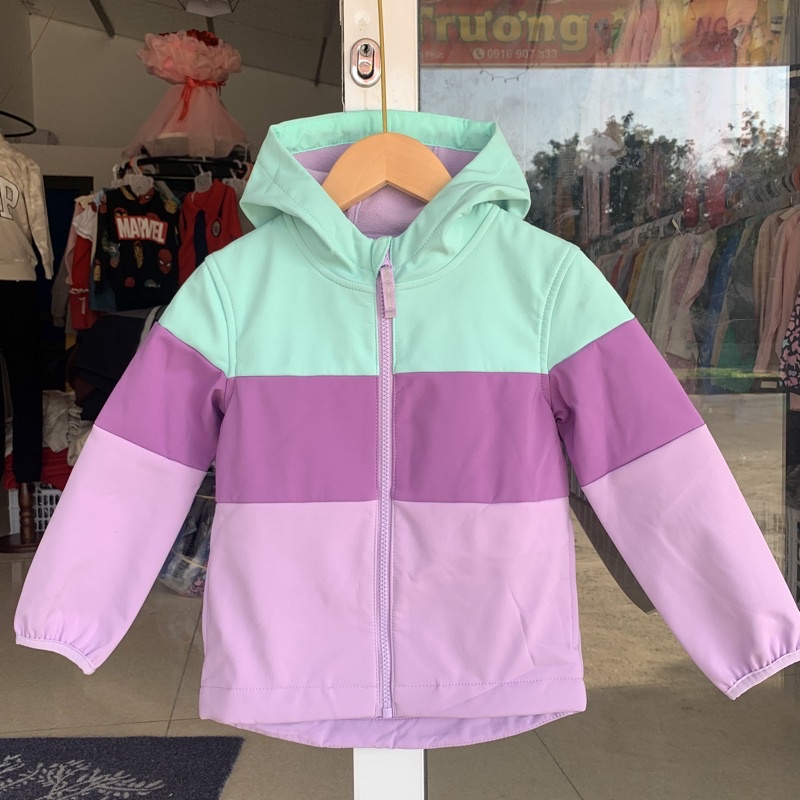 Áo khoác lót nỉ chống nước cho bé trai, bé gái xuất dư xịn 2-5 tuổi.