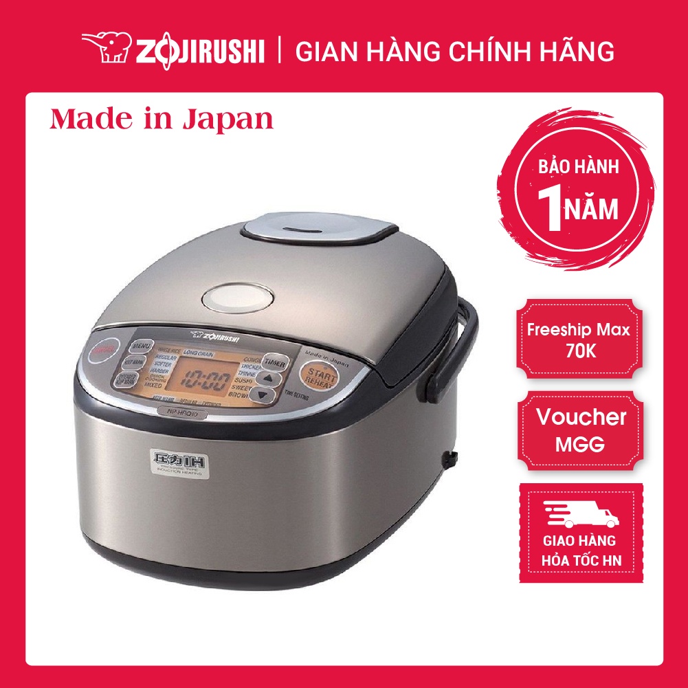 Nồi cơm điện cao tần Zojirushi NP-HRQ10-XT 1L, sản xuất tại Nhật, bảo hành 1 năm
