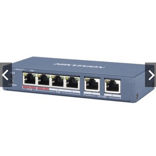 Switch poe hikvision 6 cổng, 2 cổng uplink ds-3e0106p-e/m