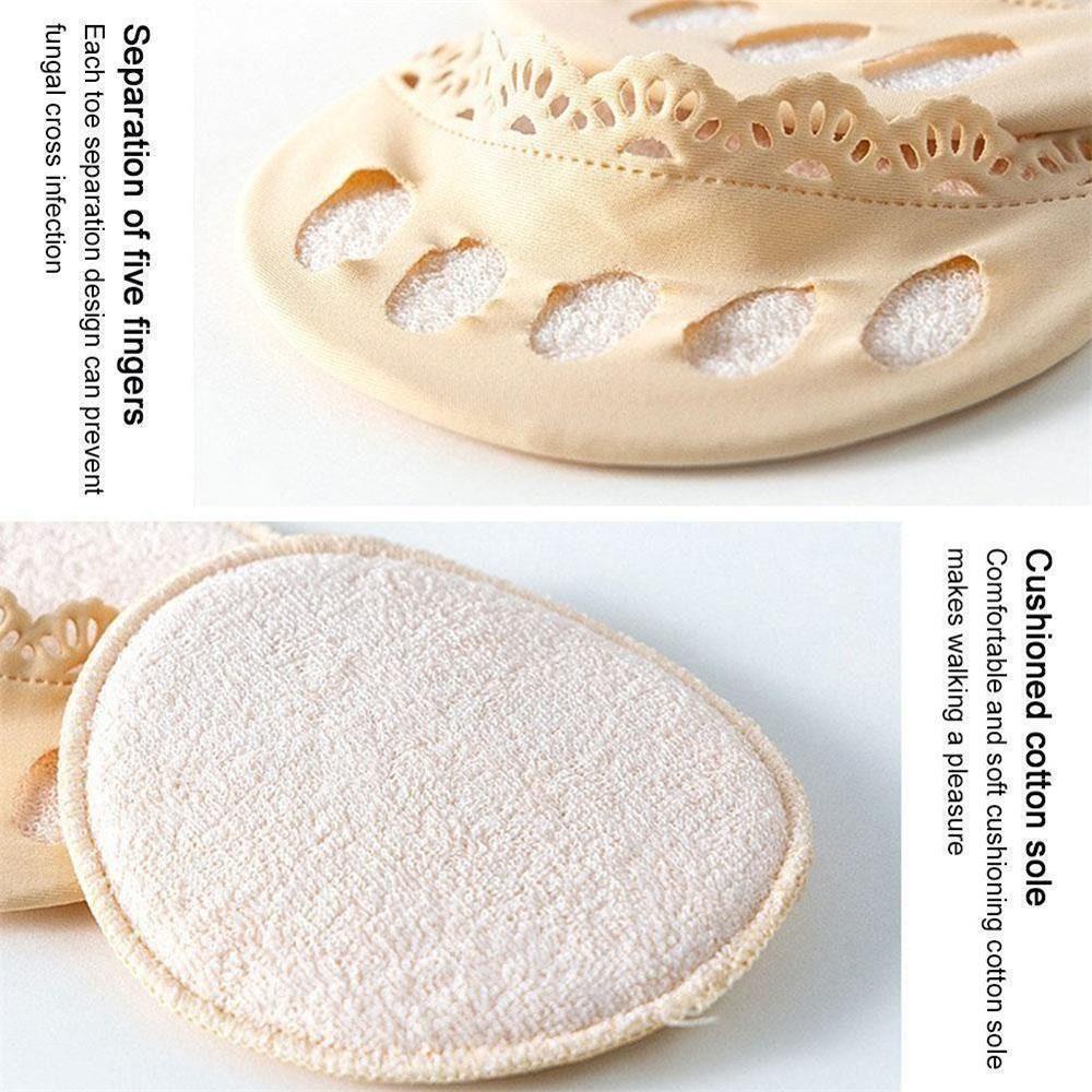 Set 2 Cặp Đệm Lót Giày Cao Gót Bằng Vải Lụa Màu Đen Thoải Mái Chống Trượt