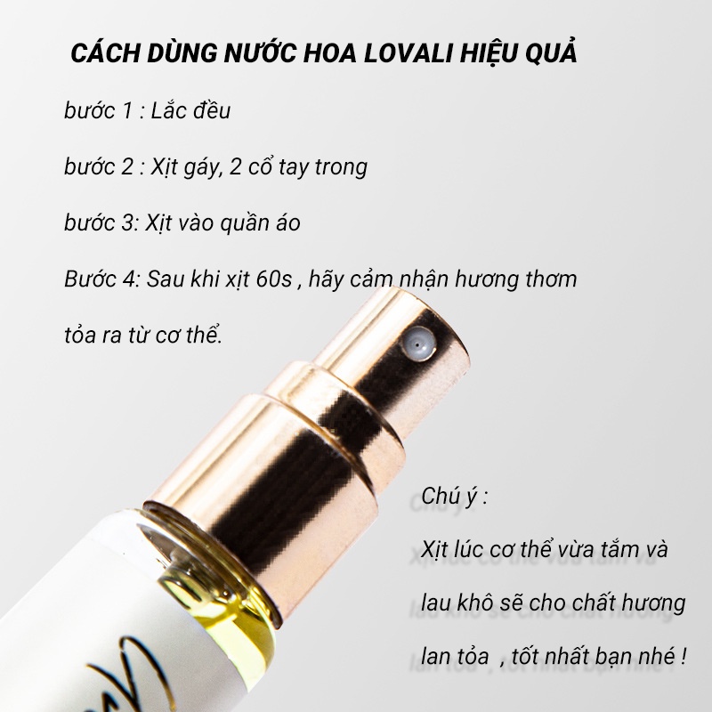 Nước hoa nữ LOVALI - PEACH lưu hương lâu cuốn hút nam giới cho học sinh, sinh viên  20ml LV01