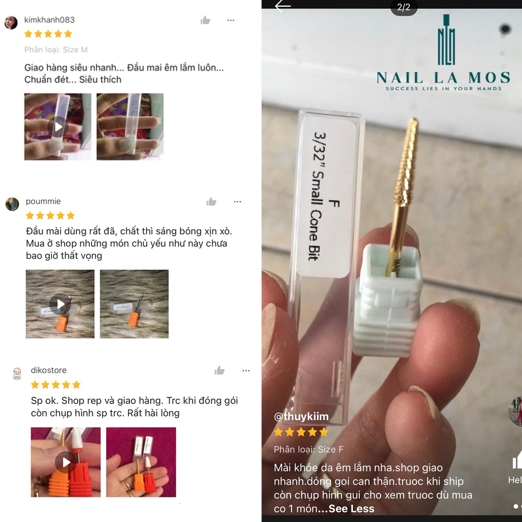 Đầu mài khóe Mỹ chất liệu titan vàng cao cấp - Đầu mài móng, mài mịn loại xịn, dùng bền, an toàn (lẻ chiếc)