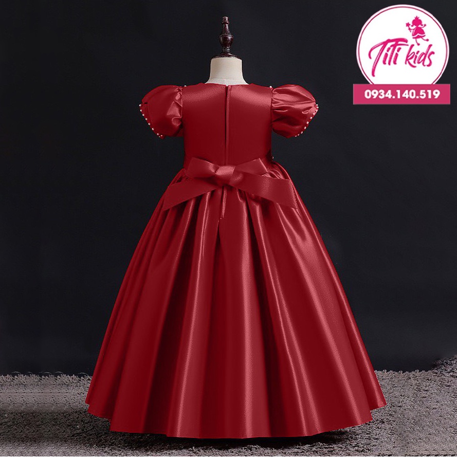 Váy Đầm Bé Gái TiTiKids Hồng Đỏ Cao Cấp CC214