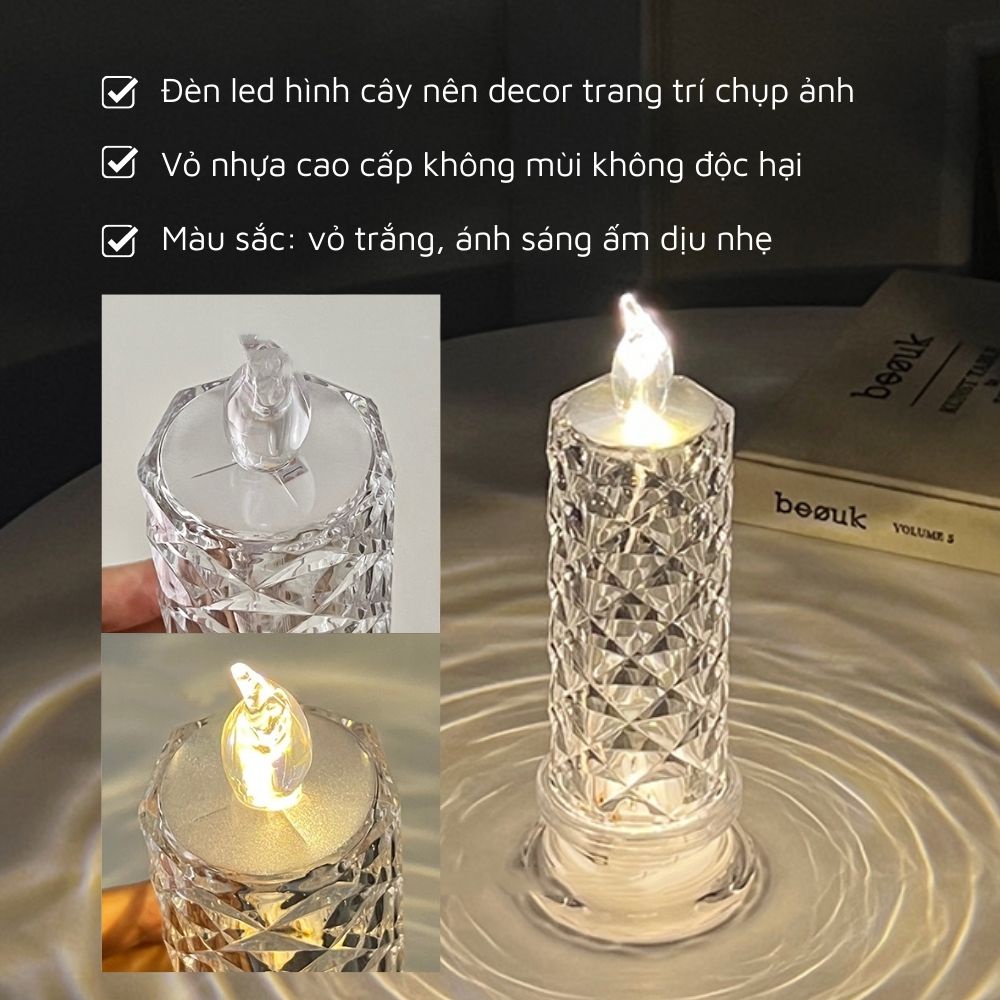 Nến điện tử decor chụp ảnh nail NGHI THẢO