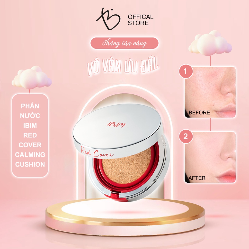 Phấn Nước Che Phủ Mỏng Mịn IBIM Red Cover Calming Cushion SPF50+/PA++++
