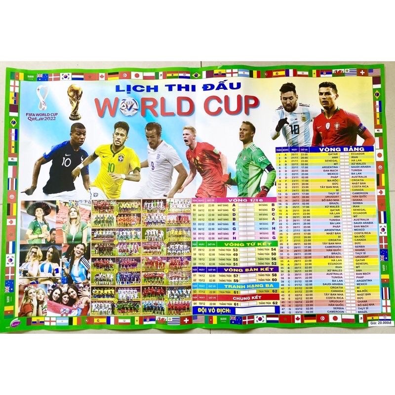 Lịch thi đấu bóng đá WC 2022
