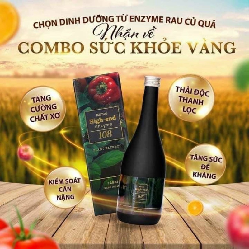 Nước Enzyme 108 loại củ quả Metao High-End Nhật Bản