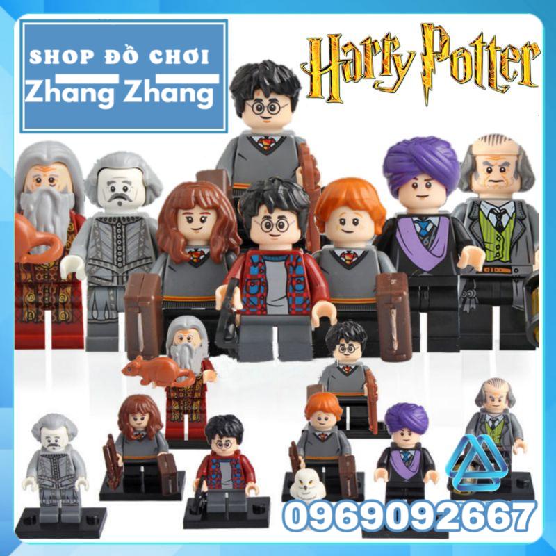 Đồ chơi Xếp hình mô hình Harry Potter gồm Dumbledore - Hermione - Quirrell - Filch - Ron Minifigures WM6047