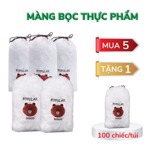 Màng bọc thực phẩm Màng bọc thức ăn co giãn nilon PE có chun ở viền siêu dai tái sử dụng vệ sinh tiện lợi