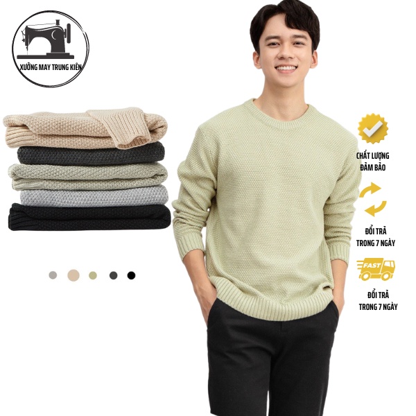 Áo len nam vân hạt gạo Chất Dày Dặn Mềm Mại - AL06