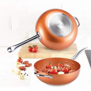 Chảo xào chống dính 30cm Hàng xuất Nhật Bản Hợp kim tráng men đáy từ, tay cầm chống nóng SC_W1030