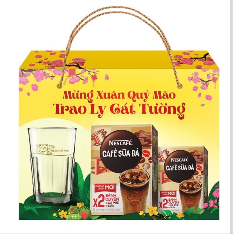 Hộp Quà Tết Nescafe Cà Phê Sữa Đá 240G x 2 Hộp