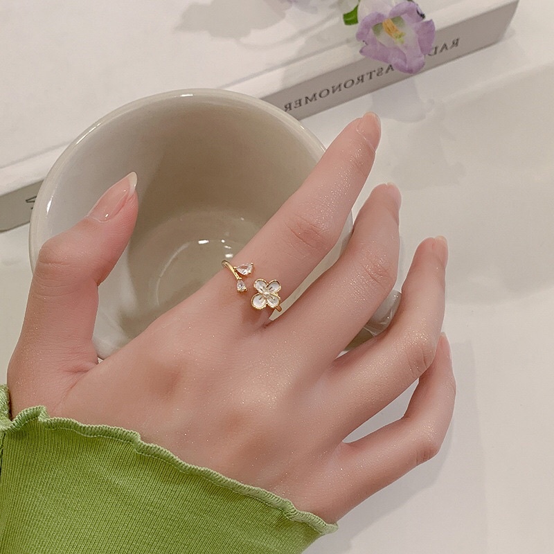 Nhẫn nữ thiết kế độc đáo hình bông hoa dễ thương R5