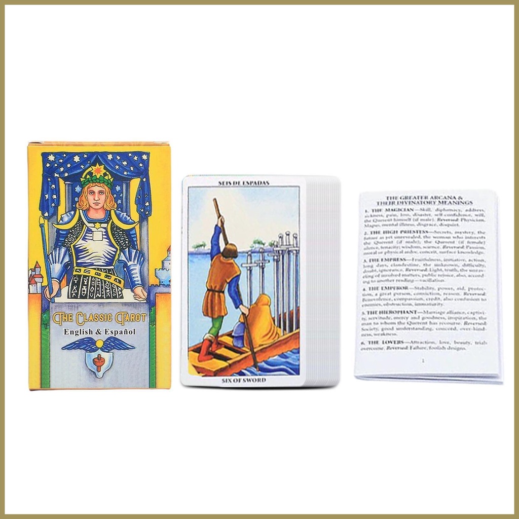 Bộ Bài Tarot Tiếng Anh Cổ Điển Bản To Tương Lai Tiếng Anh paca3vn Cho Người Mới Bắt Đầu