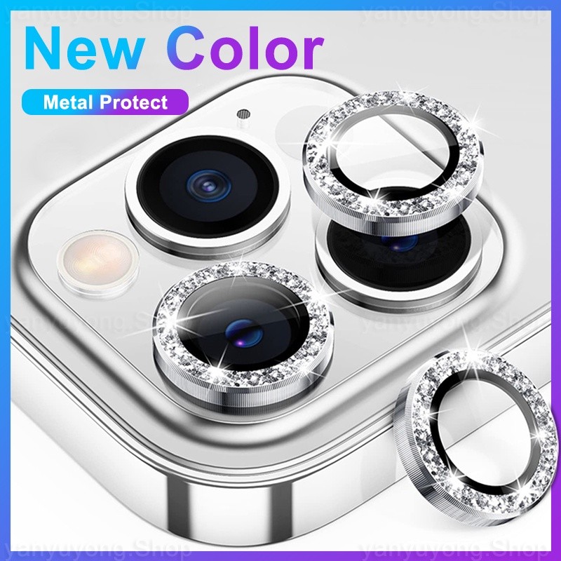 Nắp đính đá bảo vệ camera sau thích hợp cho iPhone 11 12 13 14 15 Pro Max / 14 15 Plus 13 12 Mini