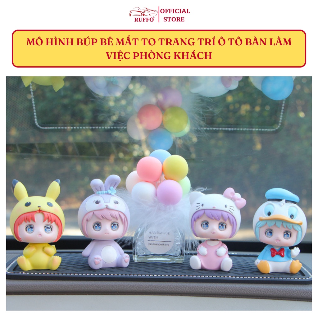 Đồ Trang Trí Taplo Ô Tô Bàn Làm Việc Decor Phòng Ngủ Bàn Học Set Búp Bê Mắt To Dễ Thương - Phụ Kiện Xe Hơi Ruffo Cao Cấp
