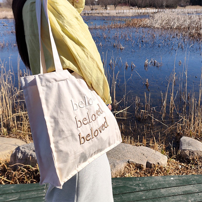 Mischa Túi Xách Đeo Vai Vải canvas Màu Trơn Sức Chứa Lớn Thời Trang Cho Học Sinh