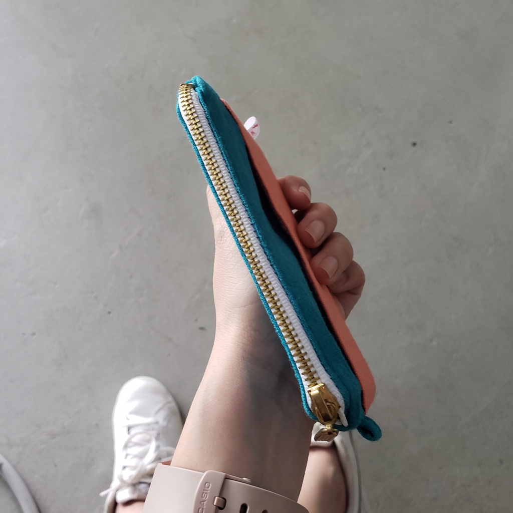 Ví Nữ Mini Handmade Vải Linen Phối Màu Phong Cách Hàn Quốc