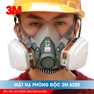 Mặt nạ phun sơn, pu. mặt nạ phòng độc 3m 6200 silicone cao cấp