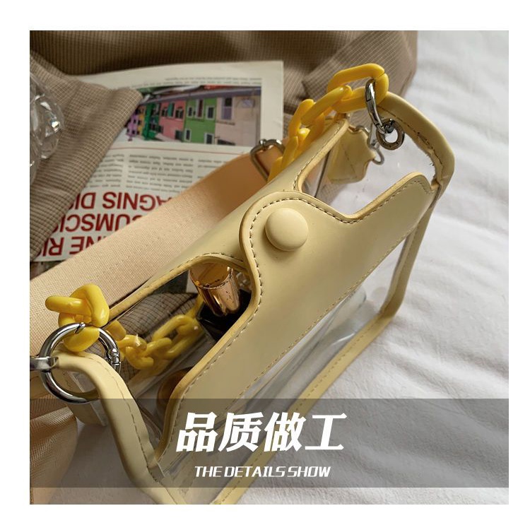 Túi Xách Đeo Chéo Một Bên Vai Bằng Acrylic Trong Suốt Cao Cấp Phong Cách Mới Cho Nữ