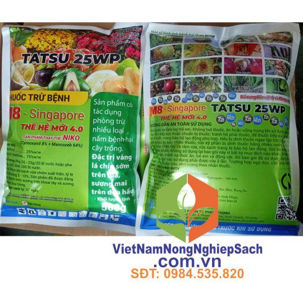 TATSU 25WP –TRỪ NỨT THÂN XÌ MỦ, THÁN THƯ, GHẺ LOÉT, THOI NHŨN GÓI 500GR A1