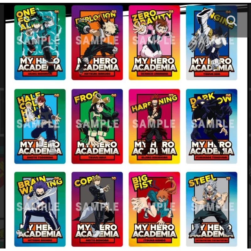 Thẻ nhân vật ngẫu nhiên học viện anh hùng của Bandai