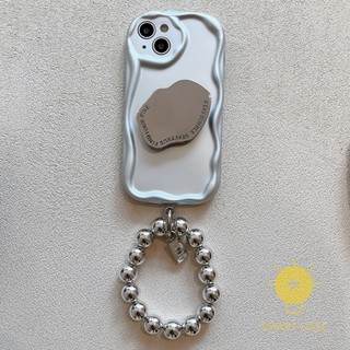 Case For iPhone 14 Pro Max [Matte Silver with Chain Pop Stand] Phone Case For iPhone 14 Pro Max Plus 13 12 Mini 11 X XS Max XR SE 8 7 Aesthetic Ins Newest Fashion Korean Style Retro Classic Cute Cartoon Couple Shockproof Protective TPU Cover Shell