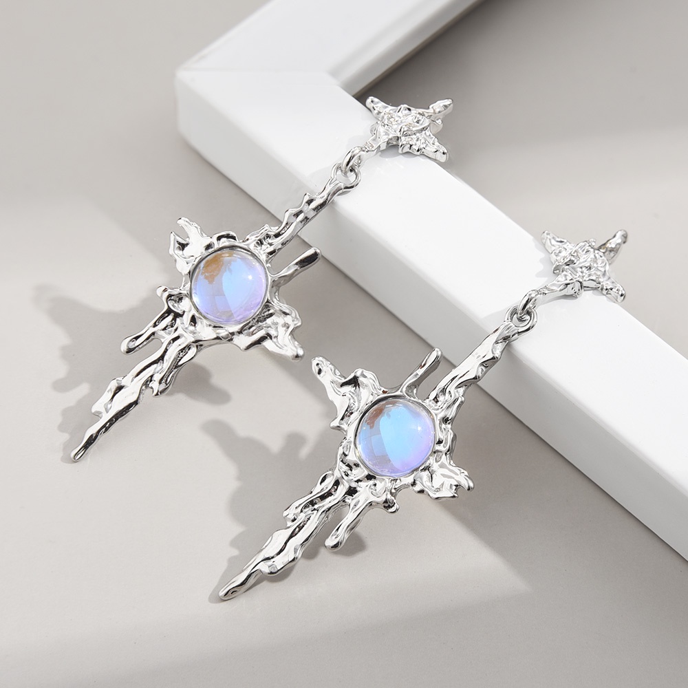 1 Đôi Bông Tai Tua Rua Hình Thánh Giá / Ngôi Sao / Mặt Trời Phong Cách Vintage Thanh Lịch Dành Cho Nữ