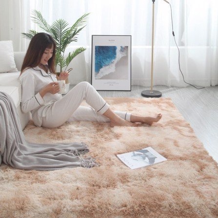Thảm lông loang trải sàn trang trí phòng khách decor phòng ngủ 2022