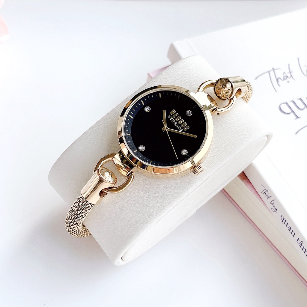 Đồng hồ nữ dây thép Versus By Versace Roslyn Black Dial