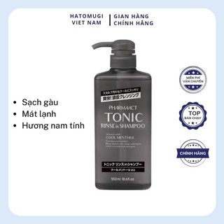Dầu gội xả bạc hà mát lạnh, sạch gàu, dành cho Nam giới Pharmaact Tonic Rinse In Shampoo (550ml)