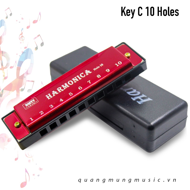 Kèn Harmonica 10 Lỗ Dành Cho Người Mới Bắt Đầu - Key C 10 Holes