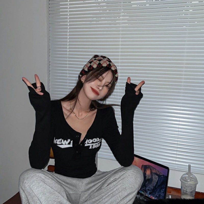 IELGY  Áo Thun Dáng Ôm Gợi Cảm Thời Trang Cho Nữ