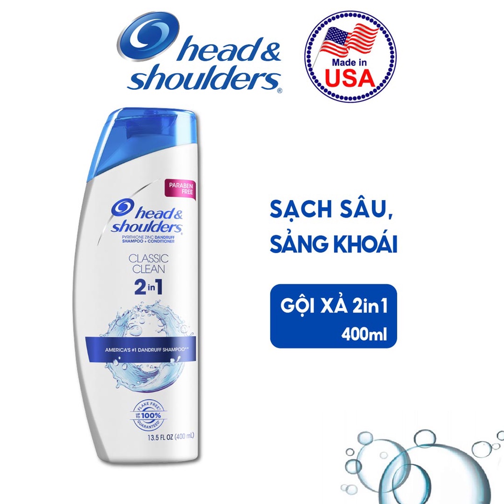 Dầu gội Head & Shoulders Classic Clean 2in1 Mỹ 400ml