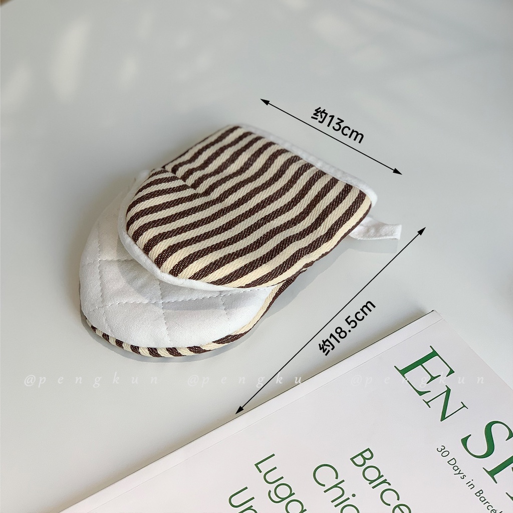 Găng Tay cotton Lanh Dày Dặn Cách Nhiệt Chống Bỏng Phong Cách Nhật Bản Tiện Dụng Cho Gia Đình