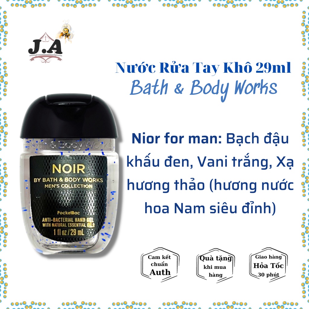 (MÙI NAM) Nước Rửa Tay Khô Bath and Body Works Dung Tích 29ml (JA Shop) Gel Rửa Tay Khô