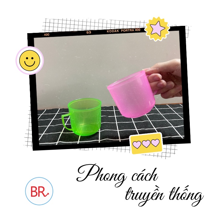 Cốc mai bé có quai cầm Việt Nhật 6220- Cốc nhựa uống nhở nhắn, xinh xắn phù hợp cho các bé 01763