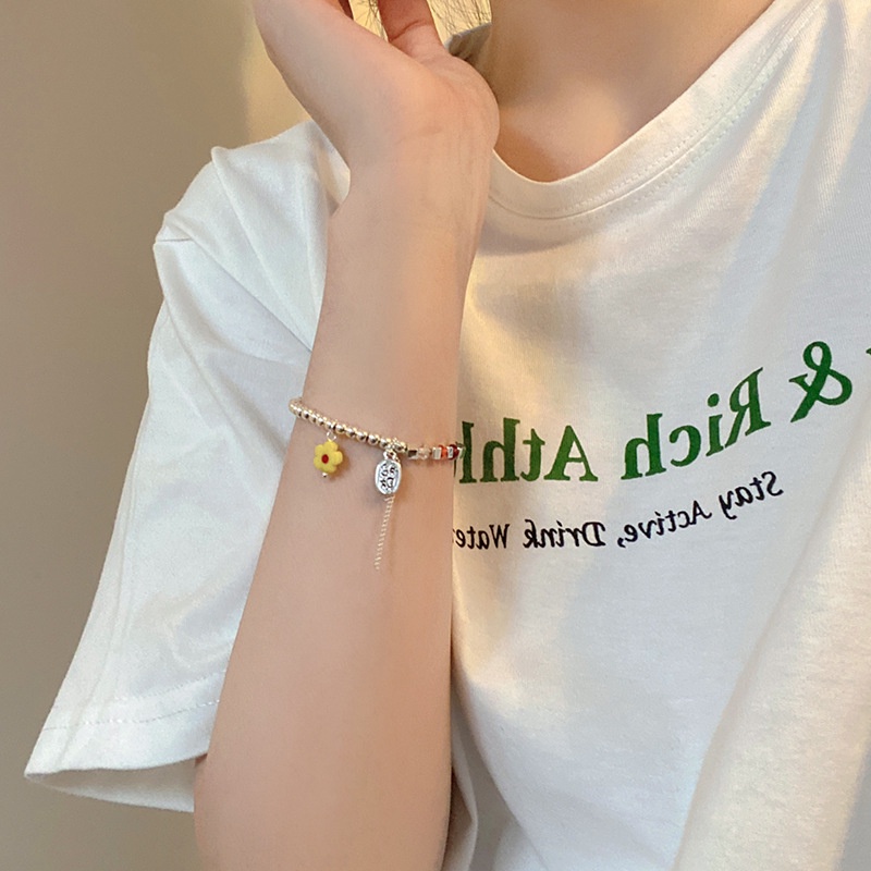 Vòng Tay Mạ Bạc Mặt Hình Đám Mây Và Hoa Màu Cầu Vồng Thời Trang Cho Nữ