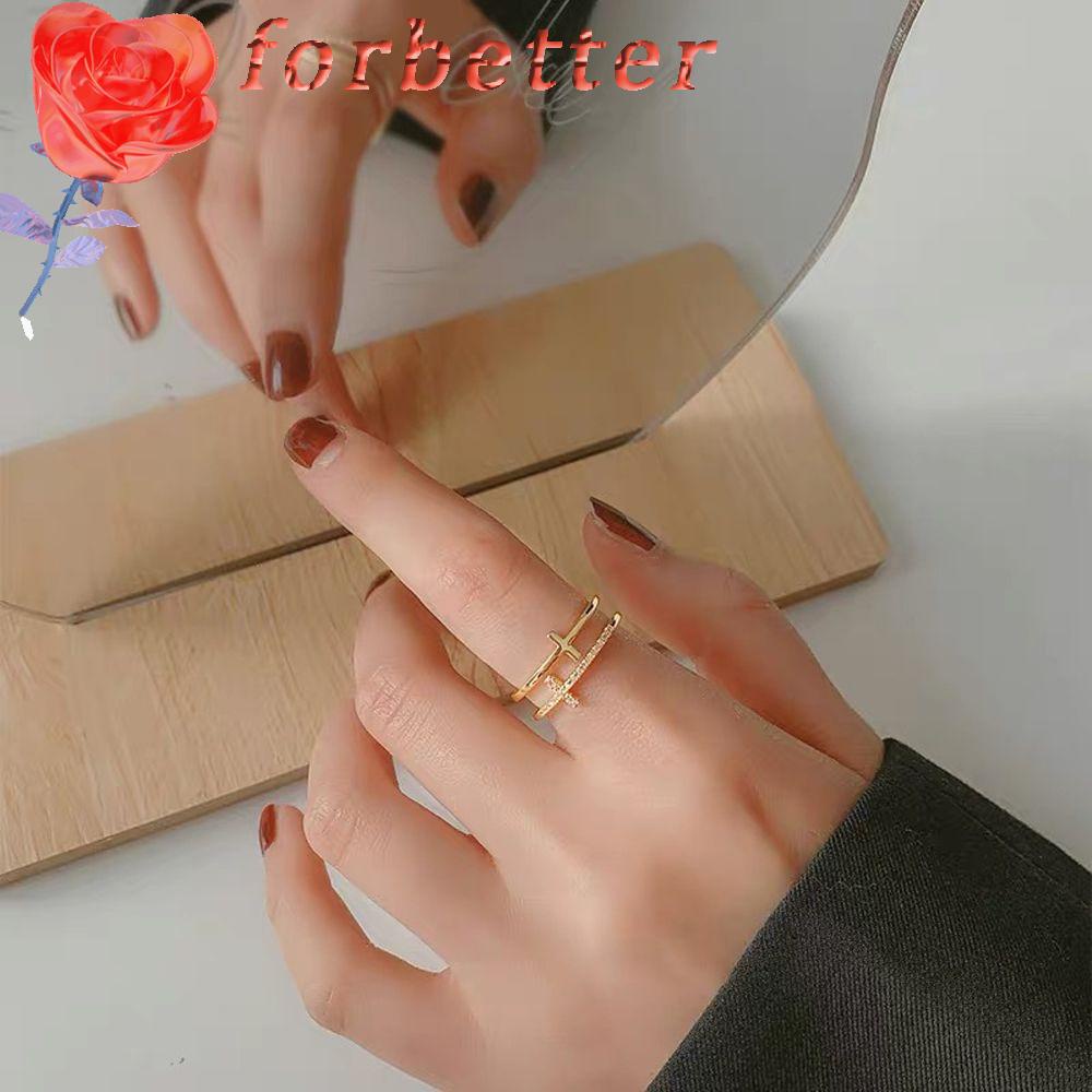 FORBETTER Female Ring Retro Vintage Double-Layer Fashion Personality|Fashion Jewelry