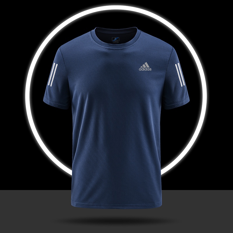 Áo Thun Thể Thao Adidas 100% Chính Hãng Phối Lưới Thoáng Khí In Logo Phản Quang Dành Cho Nam