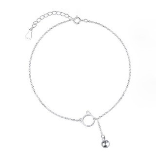 Lắc chân bạc mèo mix chuông m2032 cute bạc