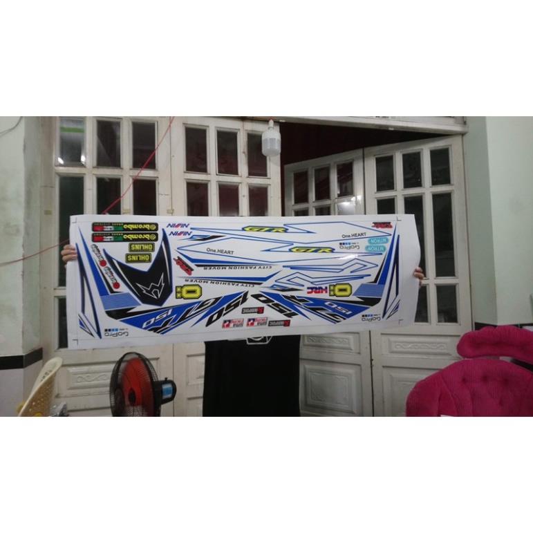 DECAL PVC 5 LỚP CHẤT LƯỢNG CAO Tem rời winner v1 trắng xanh