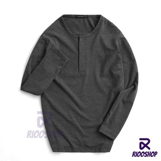 [XẢ KHO] Áo thun nam tay dài hàn quốc cổ dây kéo cao cấp RKL003- áo phông nam dài tay đẹp