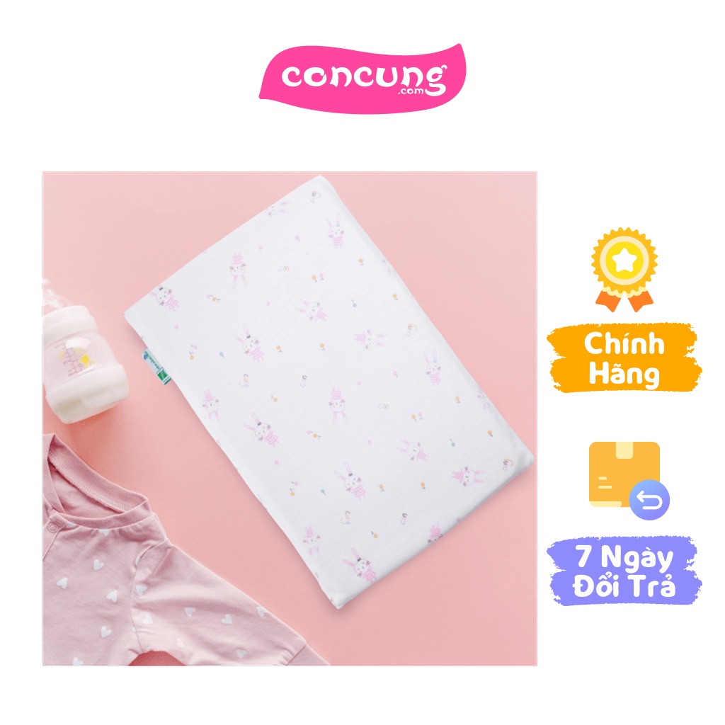 Gối cao su thiên nhiên Oval Baby Dorufoam Nửa - Hồng